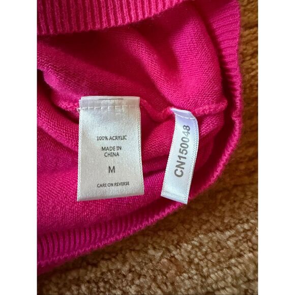 New York & Company Fuchsia Batwing Dolman Sleeve Pullover Knit Top Size M - Picture 3 of 7